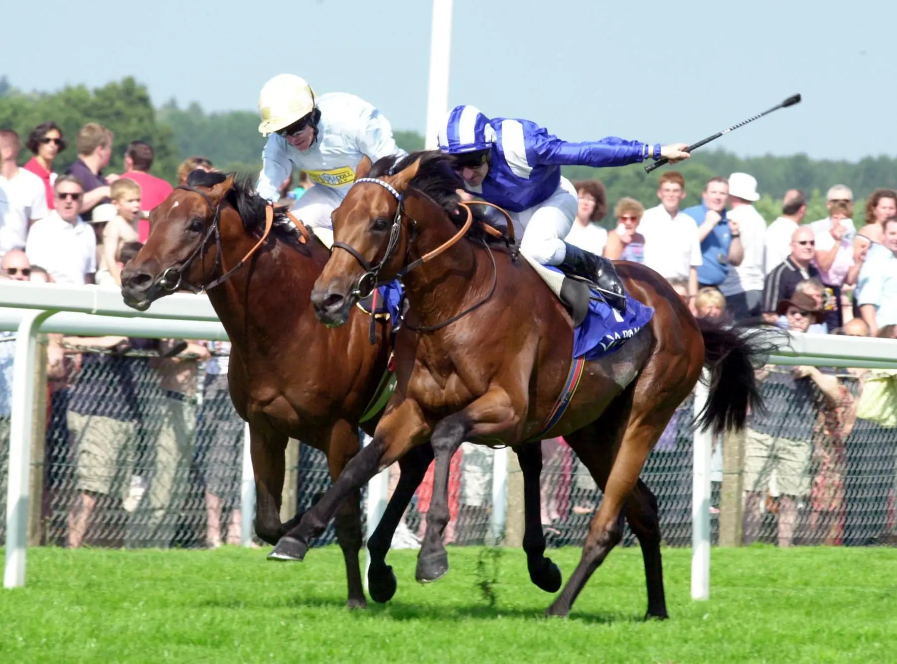 König (left) inches out a win from Peppermynnt (right)